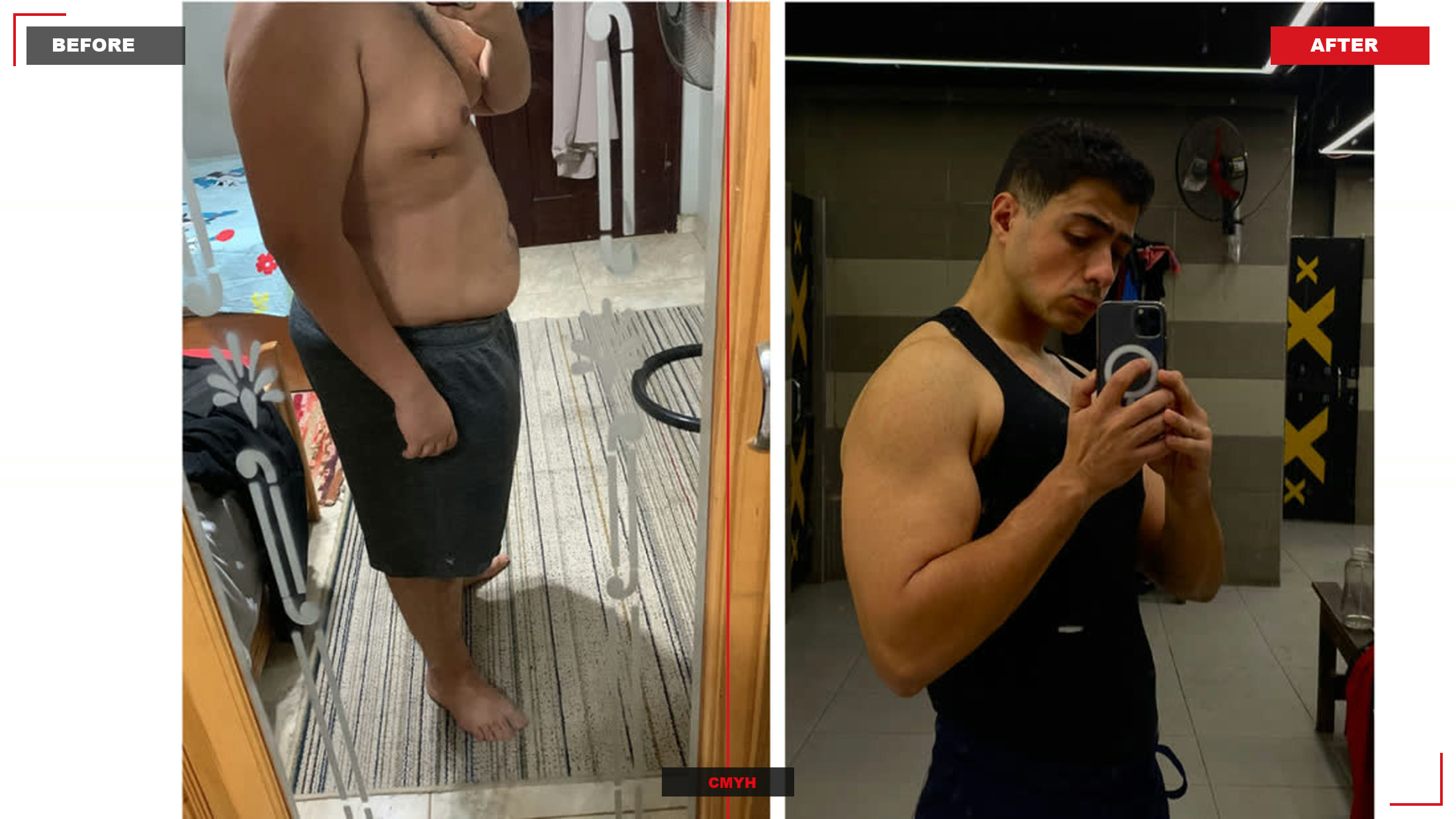 Before and after transformation of CMYH client 01