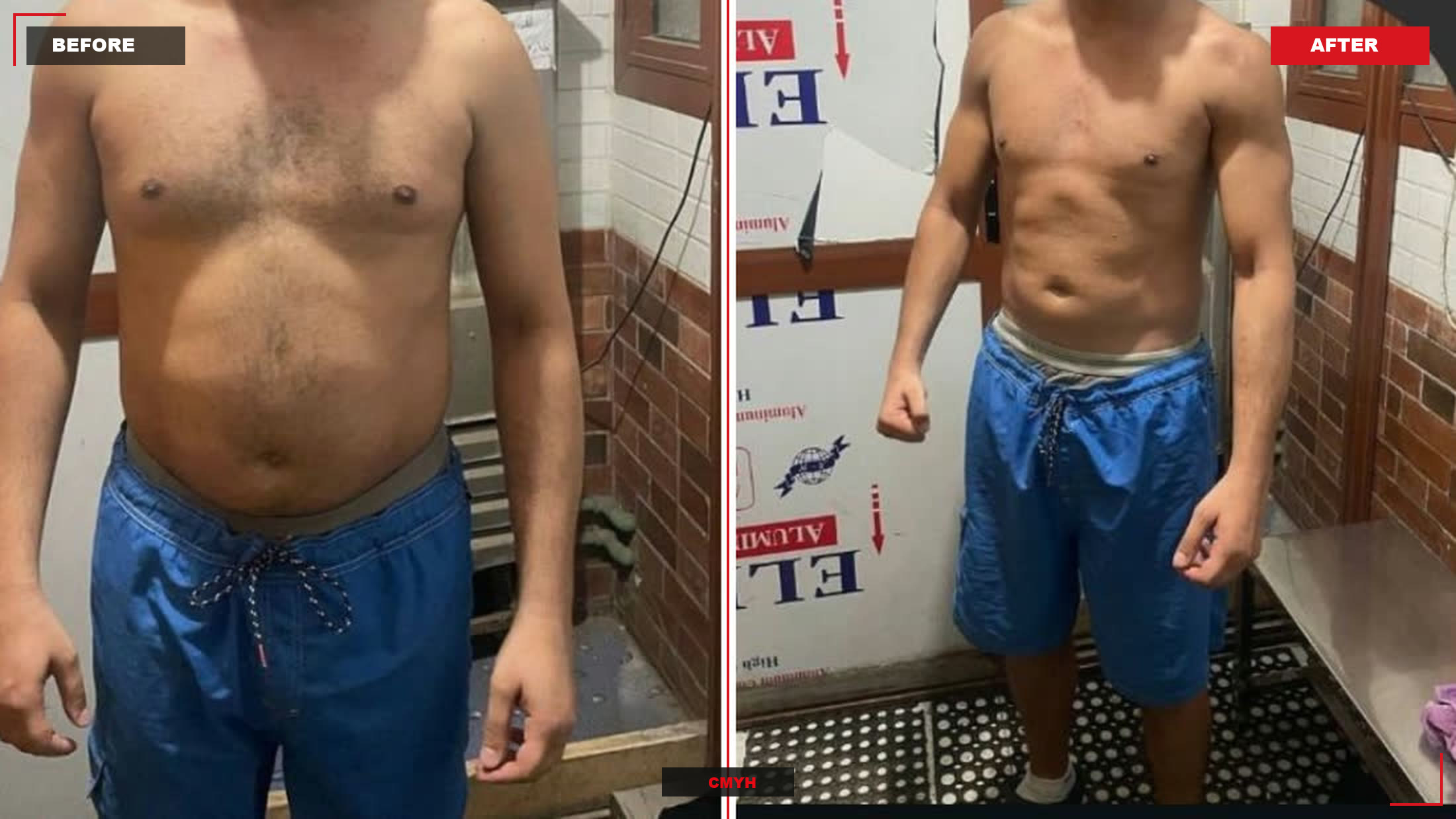 Before and after transformation of CMYH client 12