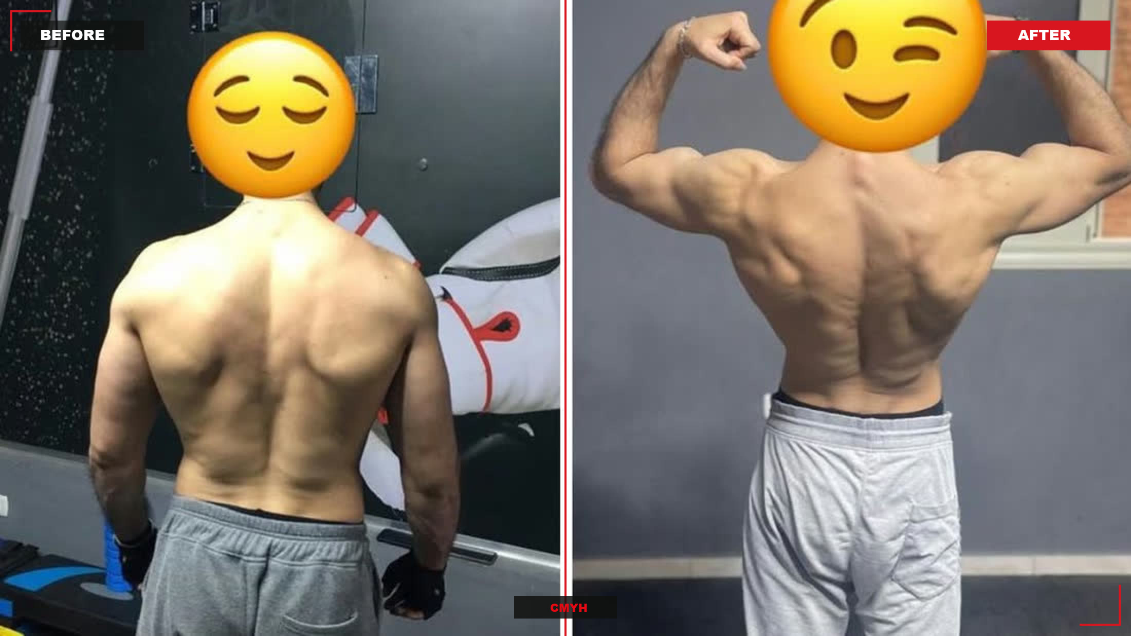 Before and after transformation of CMYH client 22