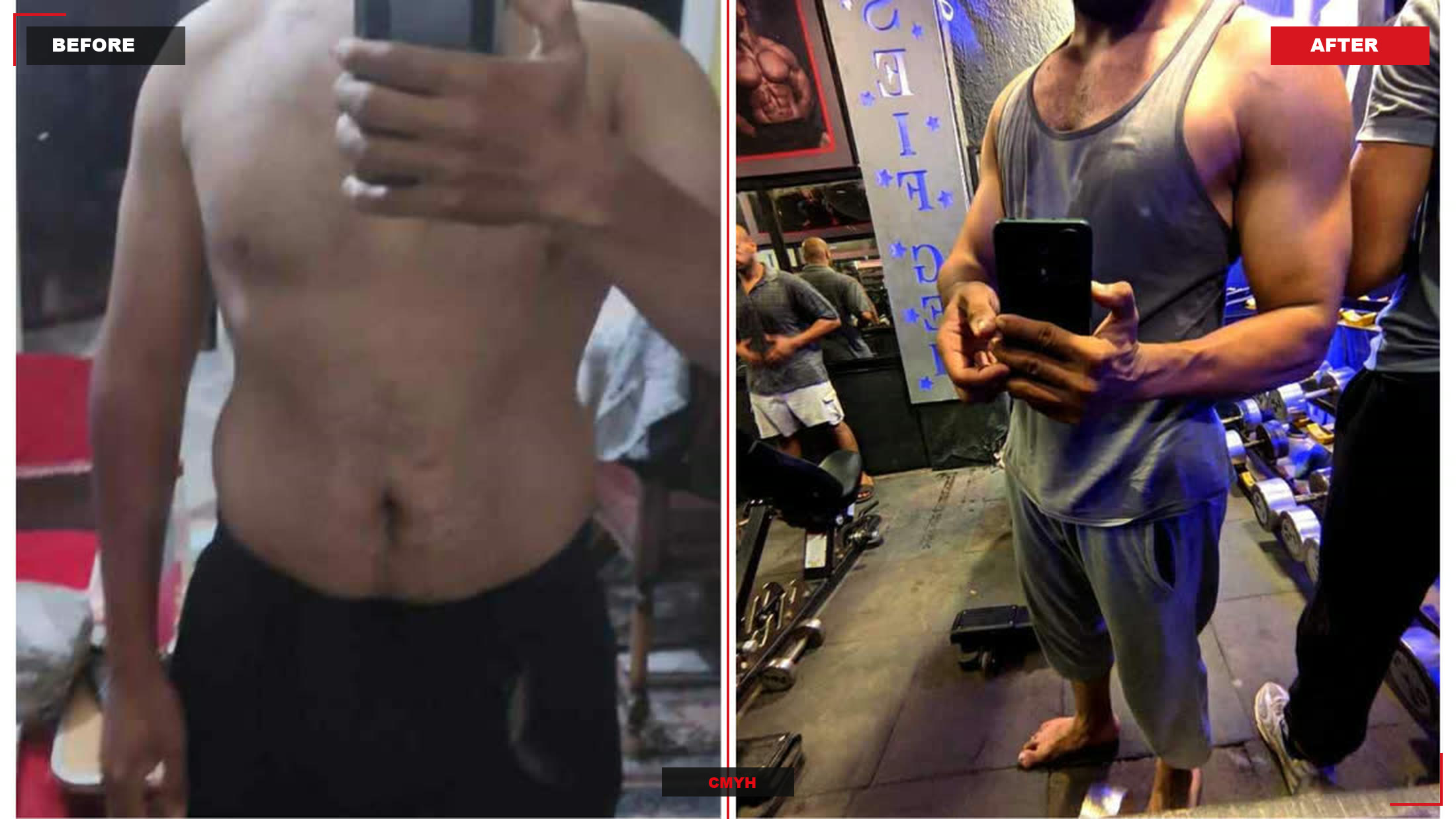 Before and after transformation of CMYH client 05