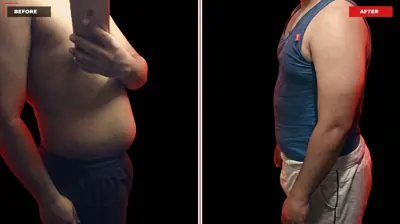 Before and after transformation of CMYH client 18
